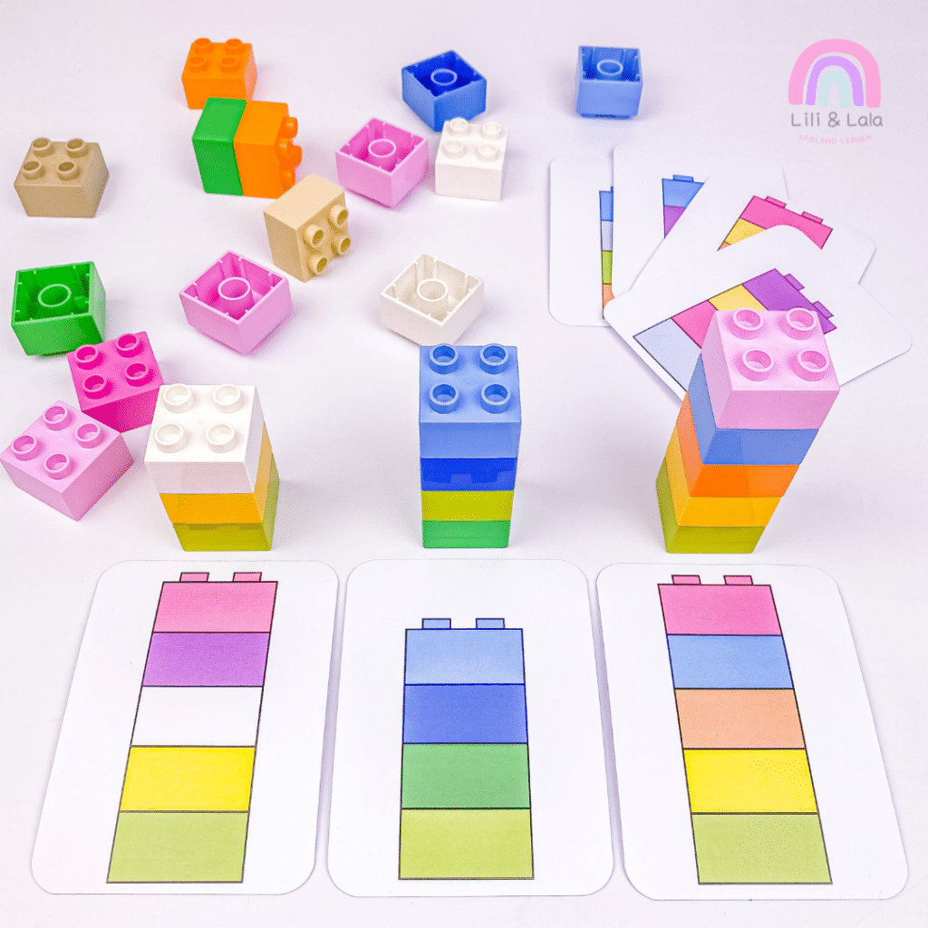 Lego Duplo Turm bauen Lernspiel visuelle Wahrnehmung basteln